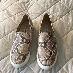 Steve Madden Beige Snake Print Slip-On Shoes